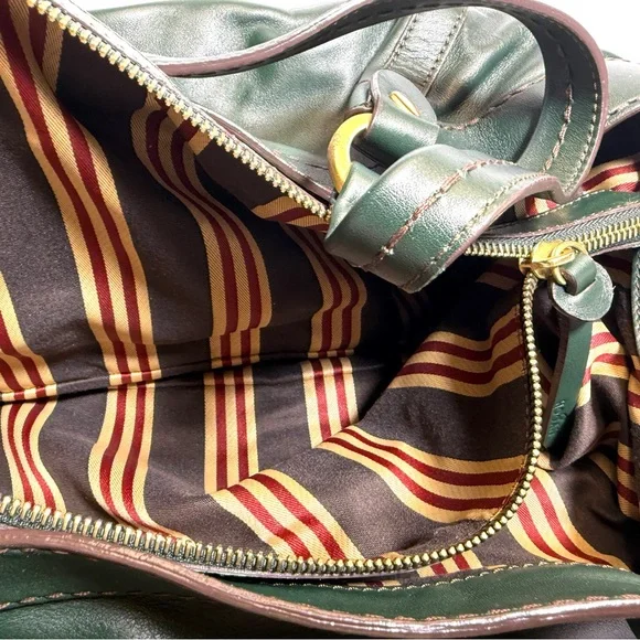 Hogan Dark Green Leather Shoulder Bag - Picture 11 of 12